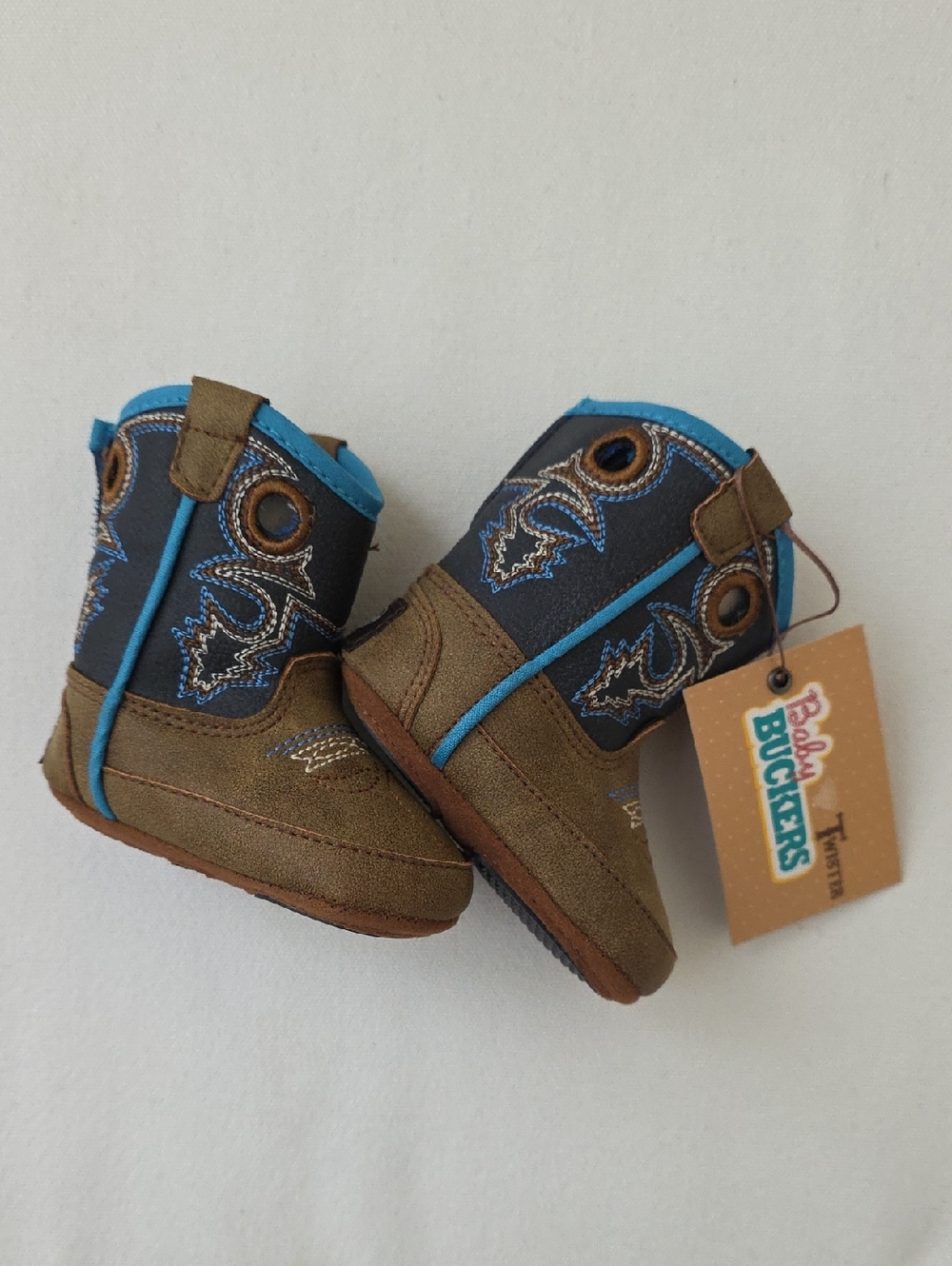 Brown & Blue Baby Cowboy Boots